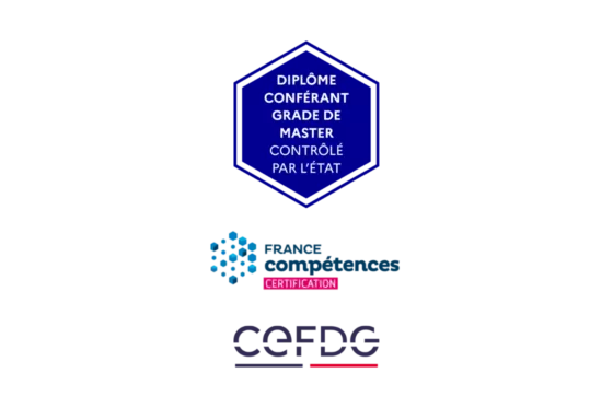 logo labels grade de master, france compétences et cefdg msc in business analytics